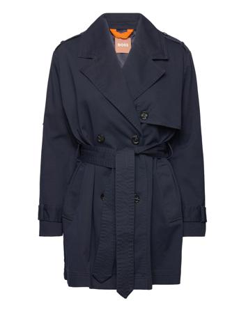 C_Crinzy-W Trench Coat Kåpe Blå BOSS*Betinget Tilbud