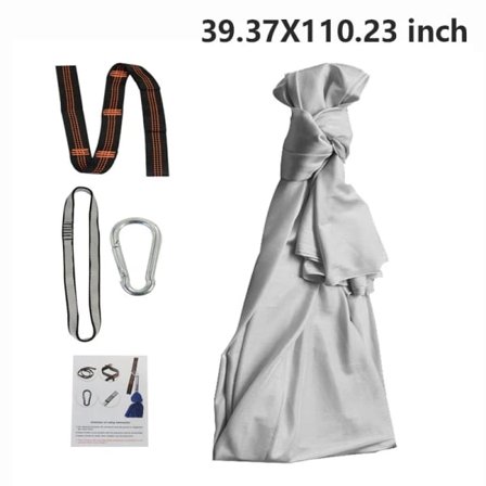 Elastisk huske for barn, sensorisk trening, lindrer avslapning utendørs, grå 100*280cm