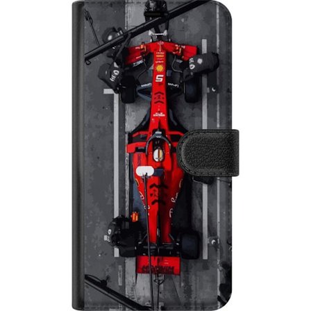 Xiaomi Redmi A3 Lompakkokotelo Formula 1 -auto ylhäältäpäin punainen F1-kilpa-auto pysähdyskuvitukseen täydellinen moottoriurheiluun ja nopeisii