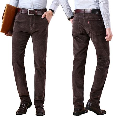 Miesten vakosamettihousut, rennot, slim fit, suora lahje