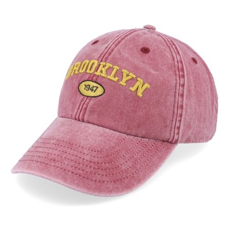 Iconic - "Brooklyn Washed Red Dad Cap " Unconstructed Red Cap - @ Hatstore
