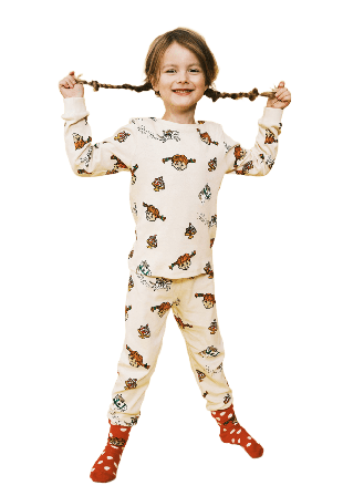 PIPPI Långstrump-pyjamas NILSSON Sovkläder & morgonrockar Vit 86/92