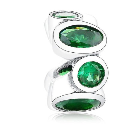 Armband 925 Sterling Silver Gröna Distanspärlor Ch Diy Smycken |ch