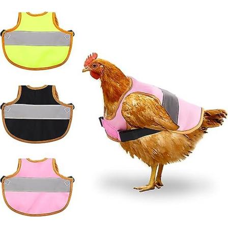 3 kpl Kanan Satula Esiliinat, Kana Heijastava Liivi Kana Valjaat Höyhen Suoja Ankka, Hanhi Siivet Taka Suoja Tarvikkeet 3pcs Black-Pink-Yellow