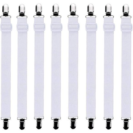 8 stk. Justerbare Lakenseksjonsholdere - Justerbare Lakenseksjonsholdere Passer til Alle Senge og Madrasser - Hvid