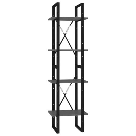 Vidaxl Bokhylla 4 Hyllplan Grå 40x30x140 Cm Konstruerat Trä Grå