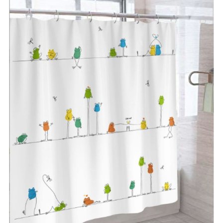 1 stk. Sjovt Frøer Bruse- og Badeforhæng i Vandtæt Polyester,