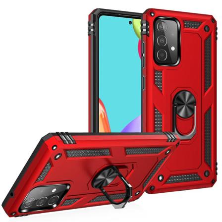 Samsung Galaxy A52 / A52s - Hybrid Armor Ring Skal - Röd Red Röd