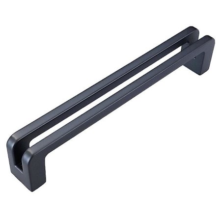 6 stk. sorte kjøkkenskaphåndtak 128 mm avstand, moderne skaphåndtak, skaphåndtak i sinklegering, solide sorte skuffhåndtak med matt overflate for