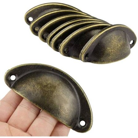 12 stk 12 stk Jern Skap Skuff Håndtak Jern Skall med Skruer, Skuff Håndtak Vintage Knotter Kjøkken Skap Kjøkken Dør Knotter Halvmåne Metall Knott