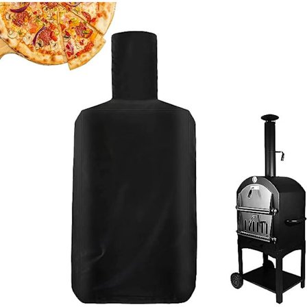 Pizzauunin suojus (musta, 160 * 68 * 63cm), ulkouunin suojapeite, vedenpitävä, pölytiivis, tuulenpitävä, UV-kestävä