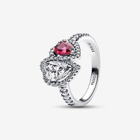 Pandora - Halo Hearts Ring - Sterling sølv