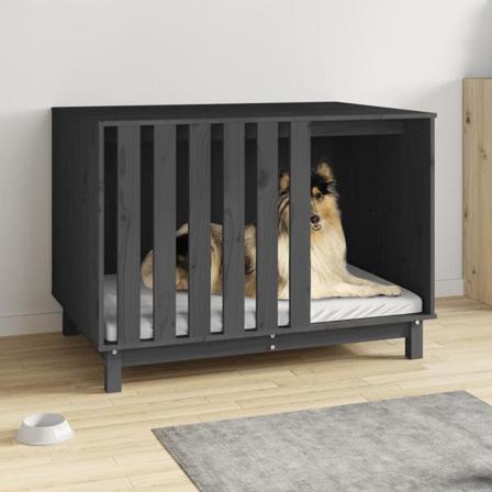 Vidaxl Hundkoja Grå 100x70x72 Cm Massiv Furu Grå