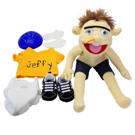 Tegnefilm Jeffy Hånd Dukke Plushie Legetøj Udstoppet Dukke Blød Figurin Sove Pude Pædagogisk Legehus Børn