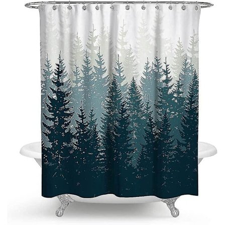 Duschdraperi för badrum med 12 krokar, tyg duschdraperi, kraftig badrumsdraperi