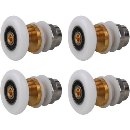 Duschdörrsrullar 25mm, 4-pack mässingsduschdörrsrullar för byte av skjutbara duschglasdörrsrullar (25MM)
