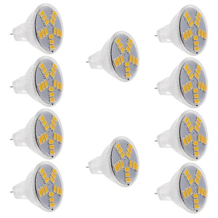 10x 7w Mr11 Gu4 600lm Led Pære Lampe 15 5630smd Varmt Hvidt Lys [DB]