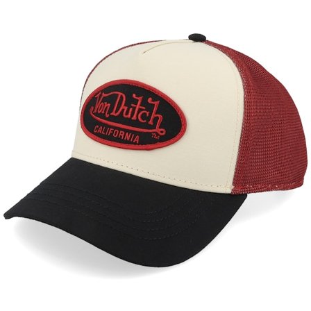 Von Dutch - Bege trucker Boné - Embroidery White/Red/Black Trucker @ Hatstore