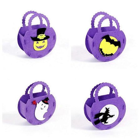 4 stk. Halloween slikposer Halloween mulepose Halloween slik godbidder gave håndtaske, græskartaske, Trick Or Treat taske børneopbevaringstaske, 