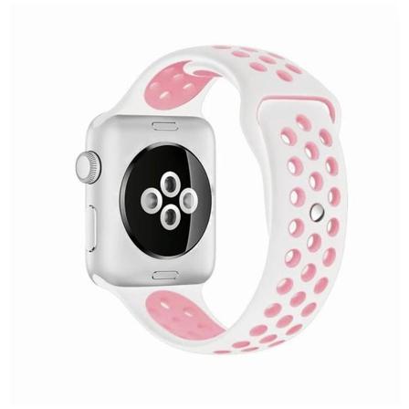 Watch - Sportband - Watchband - 38/40 Mm (vit/rosa)