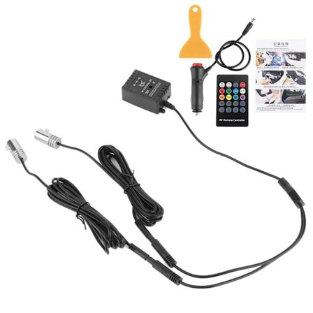 Bil LED Ambient Lampe Interiør RGB Lys Musik Fjernbetjening Luminescens 12V2Pcs Lys