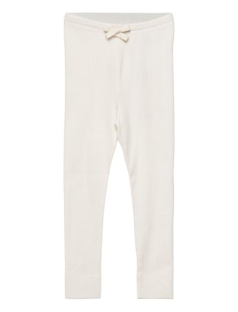 Copenhagen Colors Rib Jersey Leggings W. String - Cream - 92