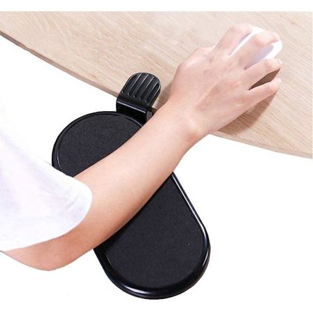 Ergonomisk armstøtte for skrivebord, armstøttepute, roterende håndleddstøtteholder (svart)