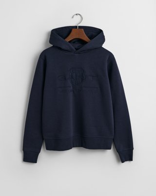 GANT - Hettegenser med logo til ungdom, unisex evening blue