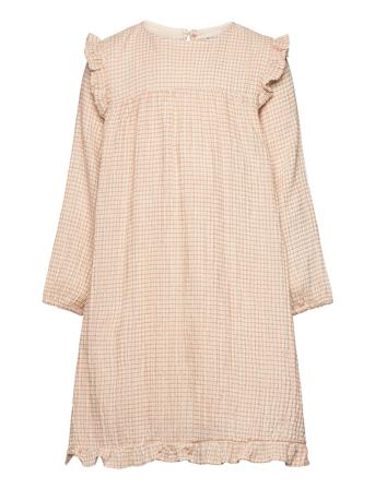 Dress Ls Check W. Lining Cream Minymo