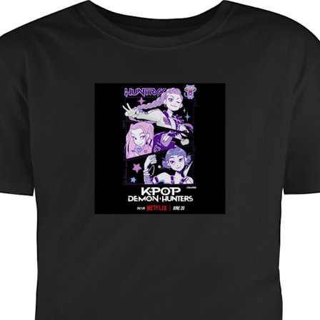 Børne T-shirt Kpop Demon Hunters Huntrix Plakat Mira Zoey Rumi Lilla Stjerne Glød