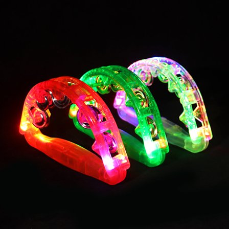 LED Tambourine, Light up Musical Flashing Tambourine (3 st) 10,5*15,5