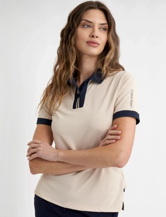 Calvin Klein Golf Layla Short Sleeve Polo - Cream - L