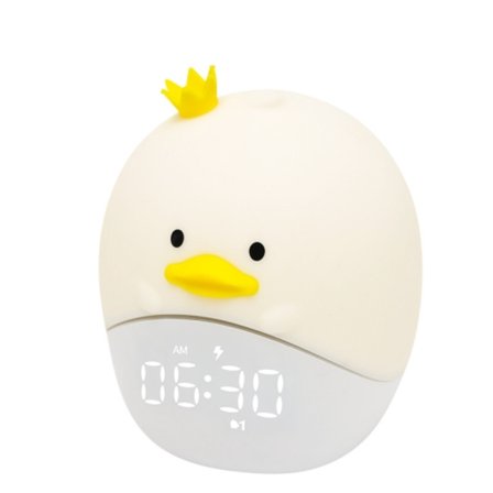 Cartoon Animal LED Smart Alarmklocka Sänglampa Mini Sovande Lampa (Prince Duck)