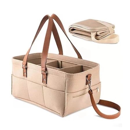1 stk baby bleieboks organizer bærbar oppbevaring (khaki)