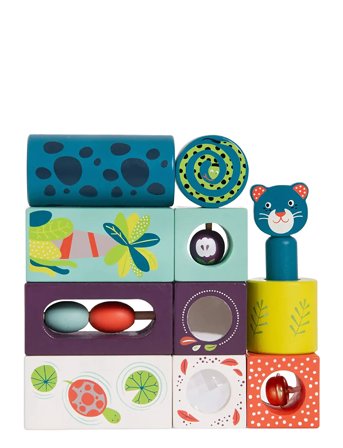 Moulin Roty | Stack-Up Activity Cubes - Dans La Jungle | ONE SIZE