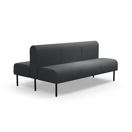 Modulsofa VARIETY, 3-Sitzer, doppelt, Stoff Blues CSII, anthrazit