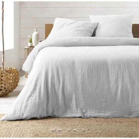 Vuodevaatteet - TARJOUS KANGAS - Puuvillagaze - 240 x 220 cm - Valkoinen