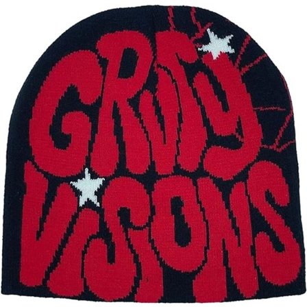 Intage-tyylinen elastinen talvineulepipo, lämmin talvijacquard-pipo, Y2K-pipo, verkkohattu, skullies-pipo, baggy-pipo - Viininpunainen