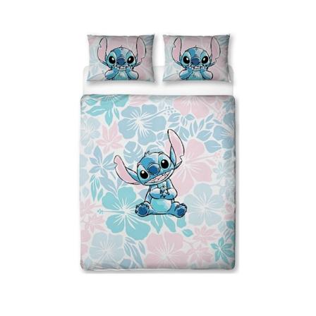 Lilo & Stitch Blommig Trädgård Påslakanset Enkelsäng Blå/Rosa/Vit Blue/Pink/White Single