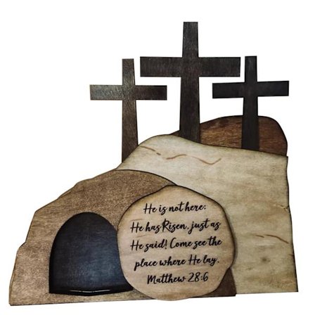 Trä påsk Jesus julkrubba dekor staty dekor