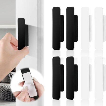 Pakke med 8 selvklæbende håndtag, skabshåndtag til vinduer, skabe, (sort & hvid)