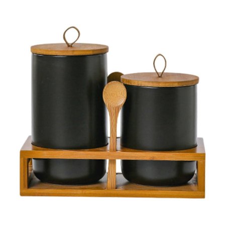 2x Lufttäta Köksbehållare Köksburk Keramik Mångsidig Kaffe Te Sockerbehållare för Te Godis Kakförråd