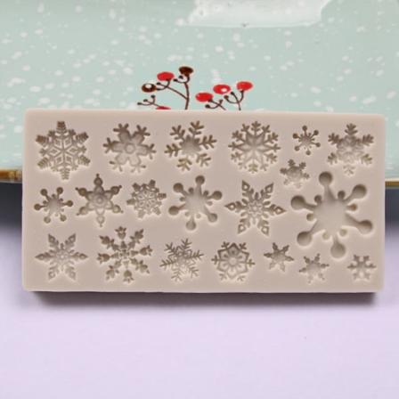 Christmas Snowflake Mønster Silikonform Sjokoladekakebaking Gray Onesize