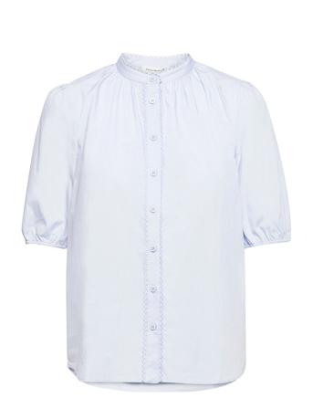 Organic Cotton Shirt Ss Blouses Short-sleeved Vit Rosemunde