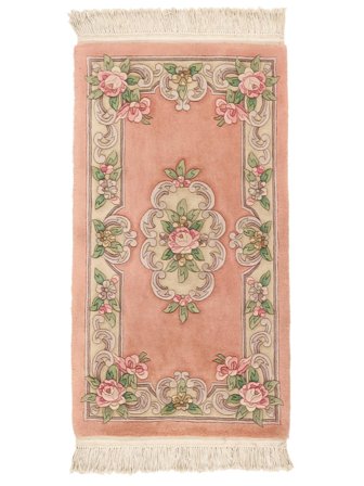 Handgeknüpft China 90 Line Teppich 69X122 Braun/Orange