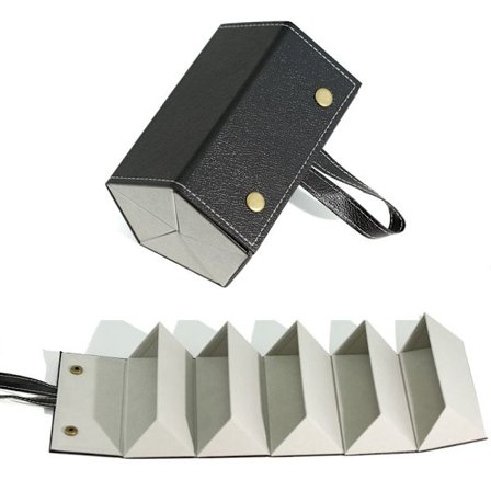 (Svart) Solbrilleoppbevaringsorganisator Holder Sammenleggbar Reiseveske med 5 Spor for Flere Briller