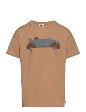 Car Front S/S T T-shirt Brun Müsli By Green Cotton
