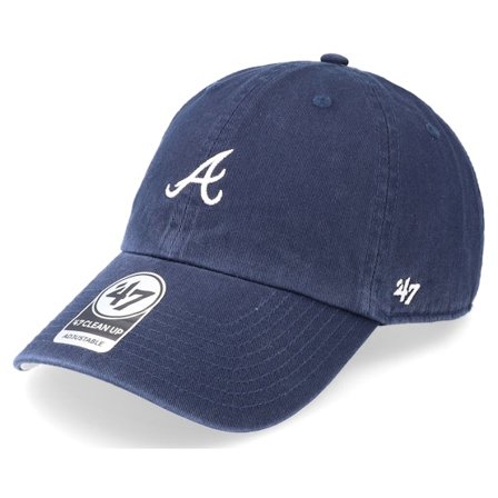 47 Brand - MLB Azul unconstructed Boné - Atlanta Braves MLB Base Runner Clean Up Navy Dad Cap @ Hatstore