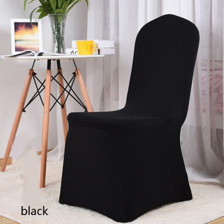1 stk. Bryllupsstolbetræk polyester Stretch Cover Party Univ Sort Universal Black Universal