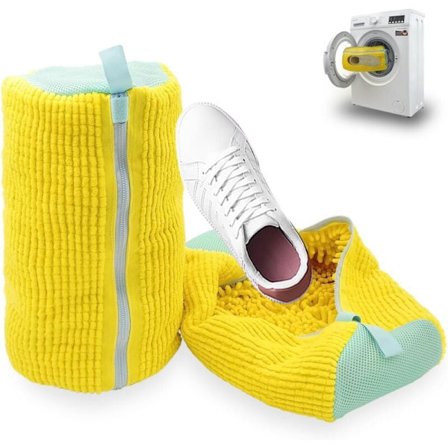 Vaskemaskin vaskepose, klesposer for gjenbrukbare sko, Vaskemaskinpose for sportssko sneakers vaskelagring (2 stk)